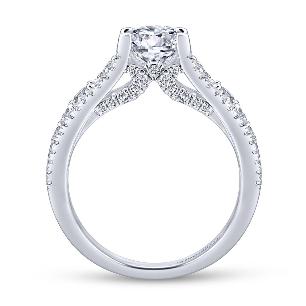 Gabriel & Co. 14k White Gold Entwined Straight Engagement Ring