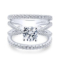 Gabriel & Co. 14k White Gold Nova Split Shank Engagement Ring