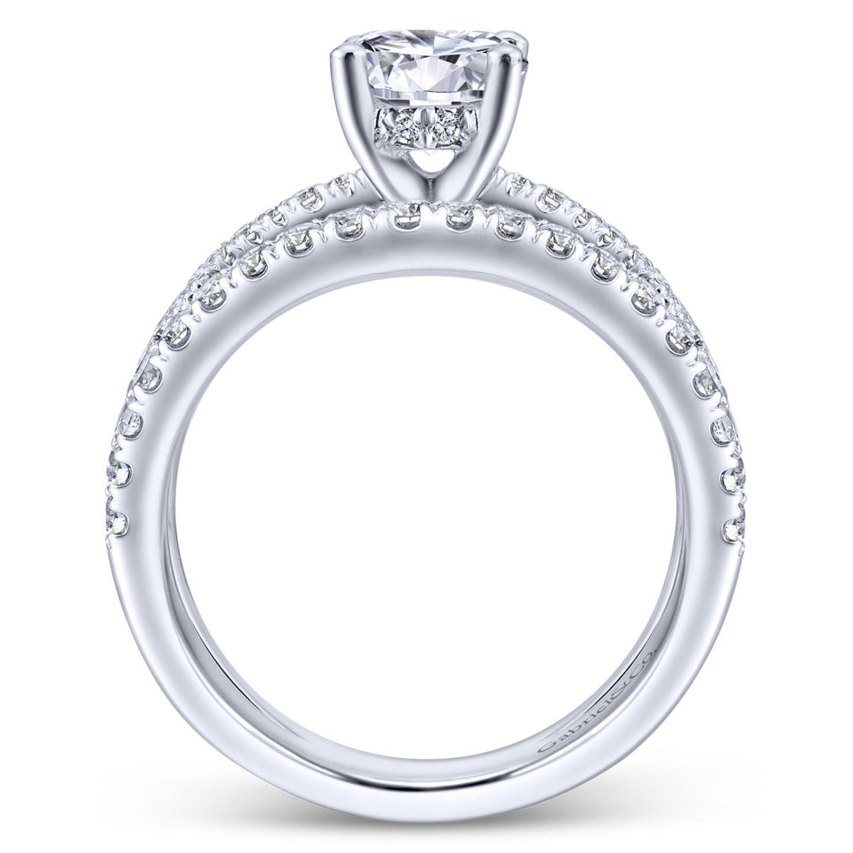 Gabriel & Co. 14k White Gold Nova Split Shank Engagement Ring