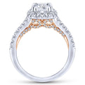 Gabriel & Co. 14k Two Tone Gold Blush Halo Engagement Ring