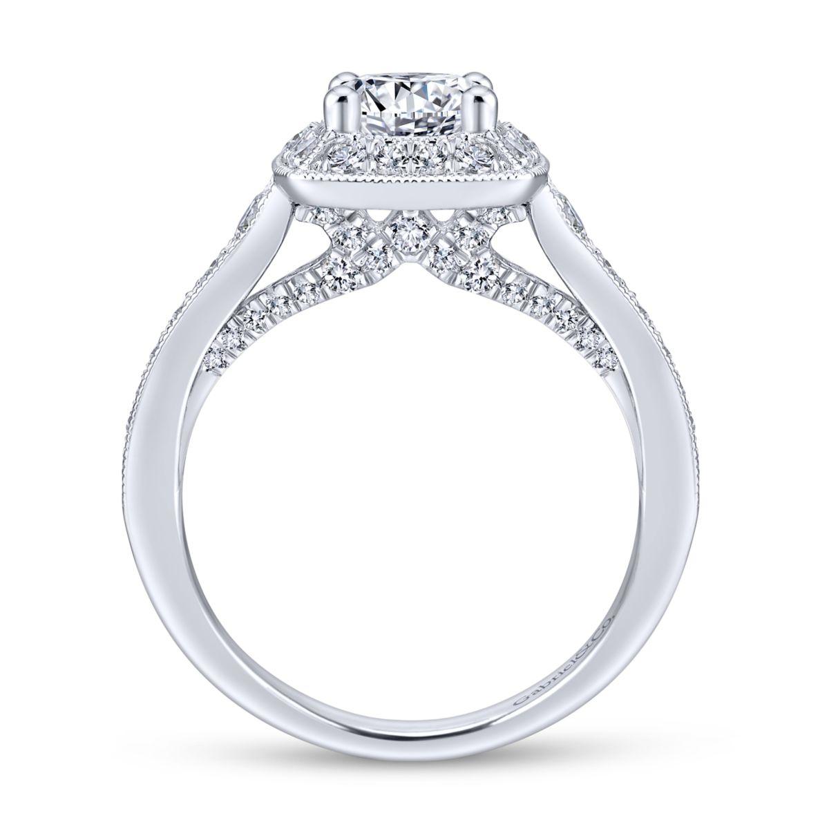 Gabriel & Co. 14k White Gold Entwined Halo Engagement Ring