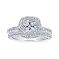 Gabriel & Co. 14k White Gold Entwined Double Halo Engagement Ring