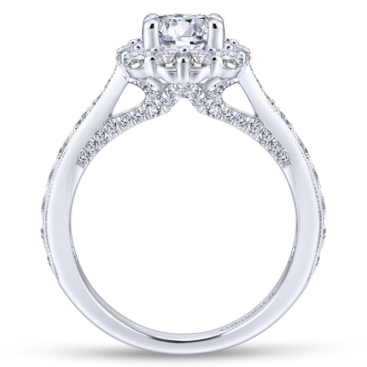 Gabriel & Co. 14k White Gold Entwined Halo Engagement Ring