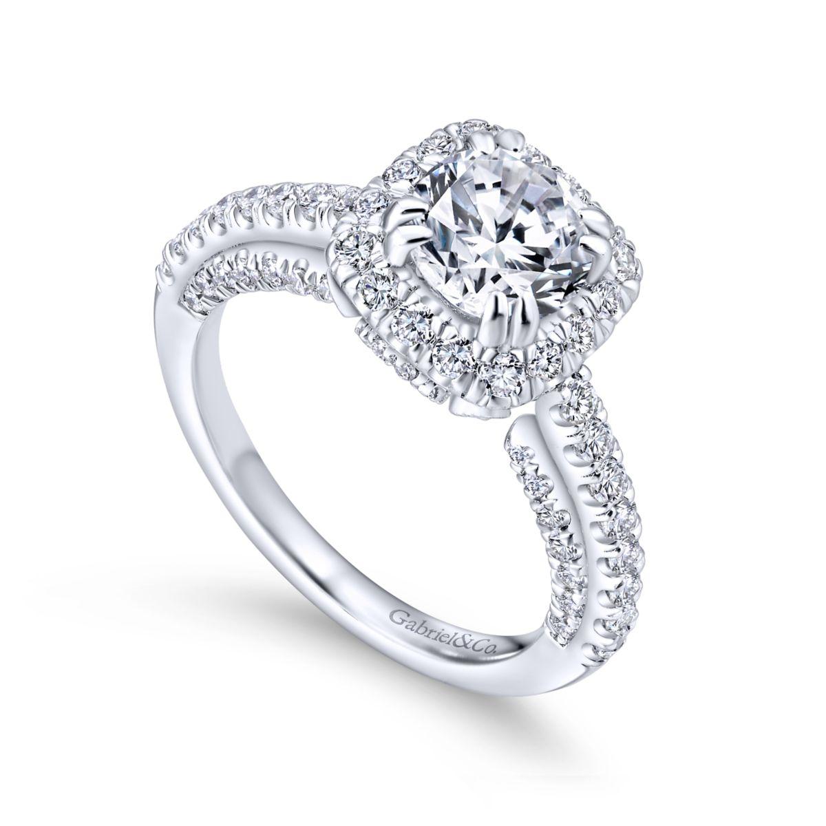 Gabriel & Co. 14k White Gold Infinity Halo Engagement Ring