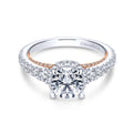 Gabriel & Co. 14k Two Tone Gold Crown Straight Engagement Ring