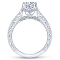 Gabriel & Co. 14k White Gold Victorian Straight Engagement Ring