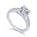 Gabriel & Co. 14k White Gold Victorian Straight Engagement Ring