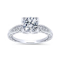 Gabriel & Co. 14k White Gold Victorian Straight Engagement Ring