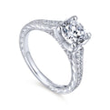 Gabriel & Co. 14k White Gold Victorian Straight Engagement Ring