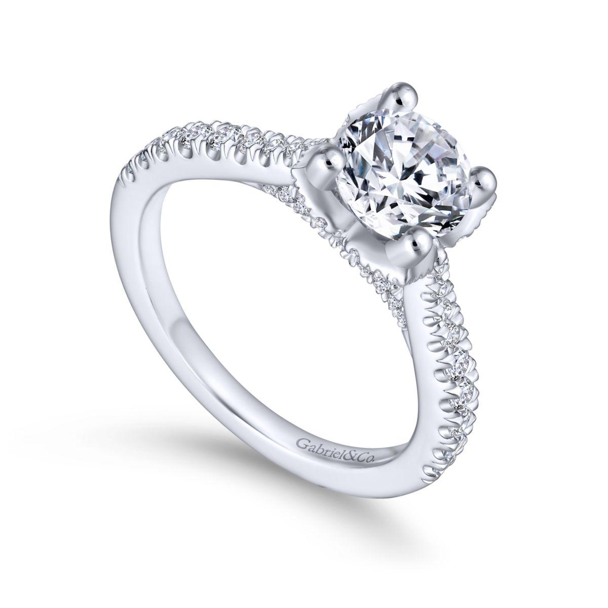 Gabriel & Co. 14k White Gold Contemporary Straight Engagement Ring