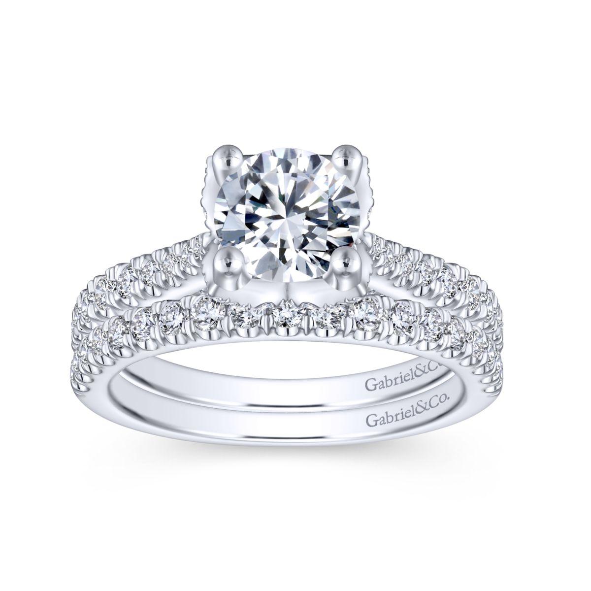 Gabriel & Co. 14k White Gold Contemporary Straight Engagement Ring