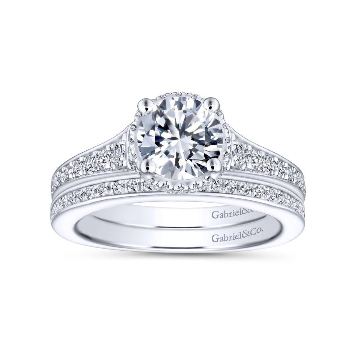 Gabriel & Co. 14k White Gold Infinity Straight Engagement Ring