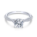 Gabriel & Co. 14k White Gold Contemporary Twisted Engagement Ring