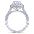 Gabriel & Co. 14k White Gold Rosette Double Halo Engagement Ring