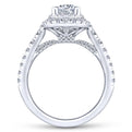 Gabriel & Co. 14k White Gold Rosette Double Halo Engagement Ring