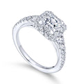 Gabriel & Co. 14k White Gold Contemporary Halo Engagement Ring