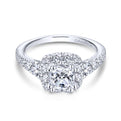 Gabriel & Co. 14k White Gold Contemporary Halo Engagement Ring