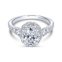 Gabriel & Co. 14k White Gold Contemporary Halo Engagement Ring