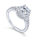 Gabriel & Co. 14k White Gold Contemporary Halo Engagement Ring