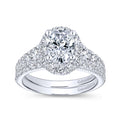 Gabriel & Co. 14k White Gold Contemporary Halo Engagement Ring