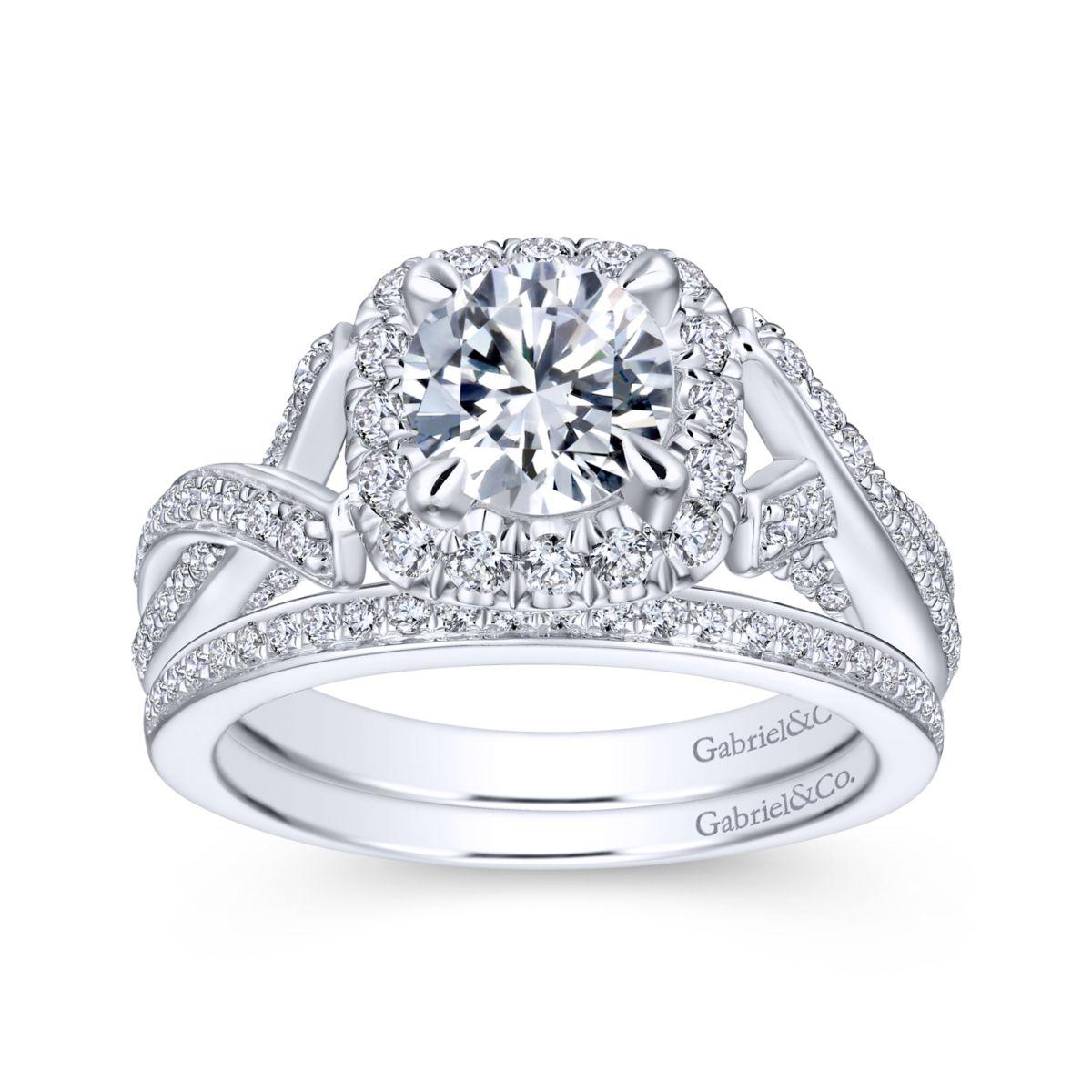 Gabriel & Co. 14k White Gold Infinity Halo Engagement Ring