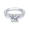 Gabriel & Co. 14k White Gold Victorian Split Shank Engagement Ring