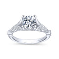 Gabriel & Co. 14k White Gold Victorian Split Shank Engagement Ring