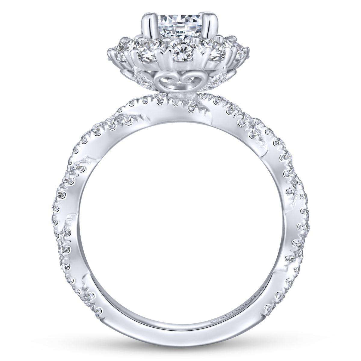 Gabriel & Co. 14k White Gold Embrace Double Halo Engagement Ring