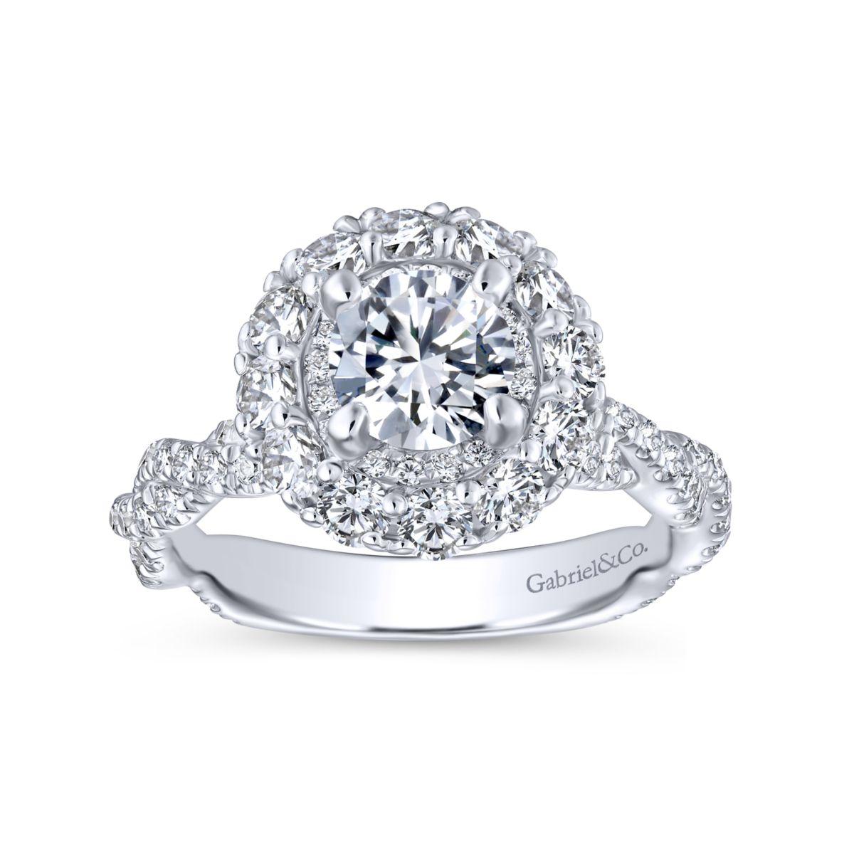 Gabriel & Co. 14k White Gold Embrace Double Halo Engagement Ring