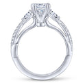 Gabriel & Co. 14k White Gold Contemporary Three Stones Engagement Ring