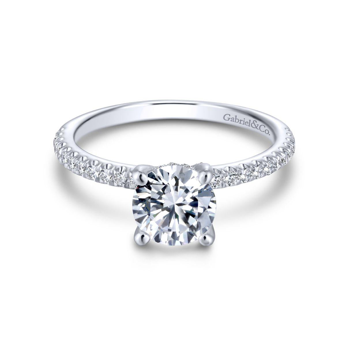 Gabriel & Co. 14k White Gold Contemporary Straight Engagement Ring