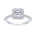 Gabriel & Co. 14k White Gold Contemporary Halo Engagement Ring