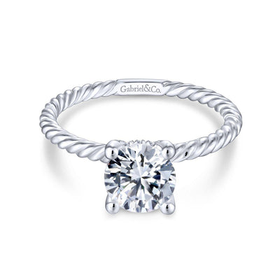 Gabriel & Co. 14k White Gold Hampton Solitaire Engagement Ring