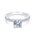 Gabriel & Co. 14k White Gold Victorian Straight Engagement Ring