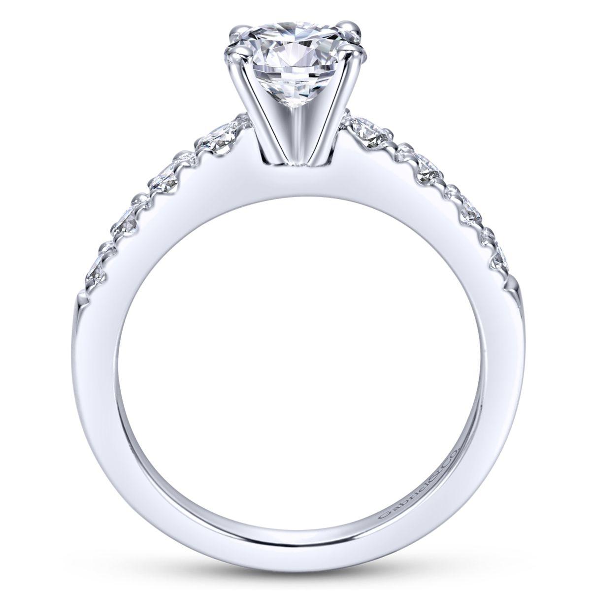 Gabriel & Co. 14k White Gold Contemporary Straight Engagement Ring