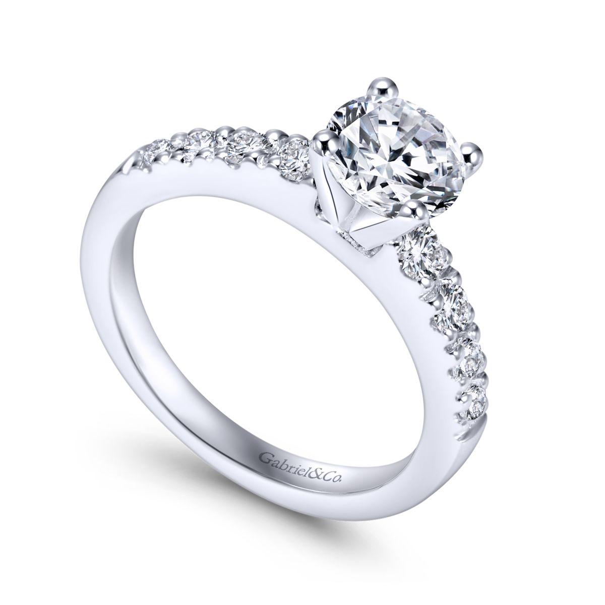 Gabriel & Co. 14k White Gold Contemporary Straight Engagement Ring