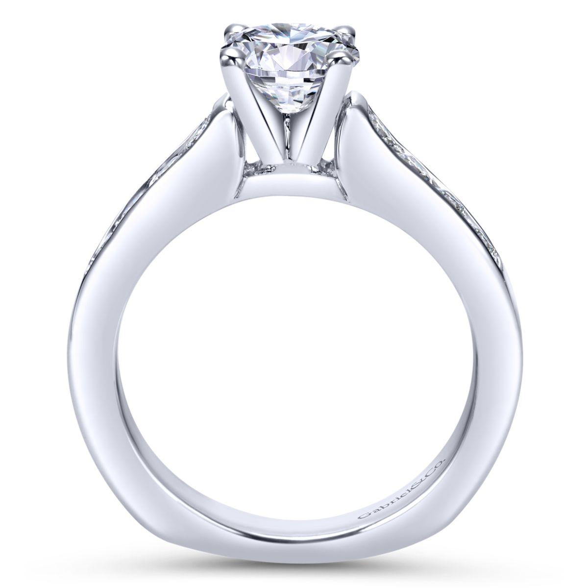 Gabriel & Co. 14k White Gold Contemporary Straight Engagement Ring