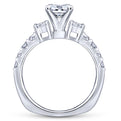 Gabriel & Co. 14k White Gold Contemporary Three Stones Engagement Ring