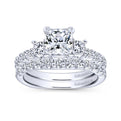 Gabriel & Co. 14k White Gold Contemporary Three Stones Engagement Ring