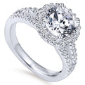 Gabriel & Co. 14k White Gold Contemporary Halo Engagement Ring