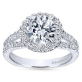 Gabriel & Co. 14k White Gold Contemporary Halo Engagement Ring