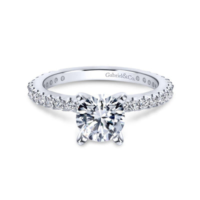 Gabriel & Co. 14k White Gold Contemporary Straight Engagement Ring