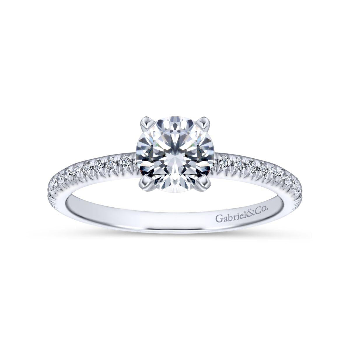 Gabriel & Co. 14k White Gold Contemporary Straight Engagement Ring