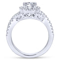 Gabriel & Co. 14k White Gold Contemporary Halo Engagement Ring