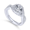 Gabriel & Co. 14k White Gold Contemporary Halo Engagement Ring