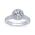 Gabriel & Co. 14k White Gold Contemporary Halo Engagement Ring