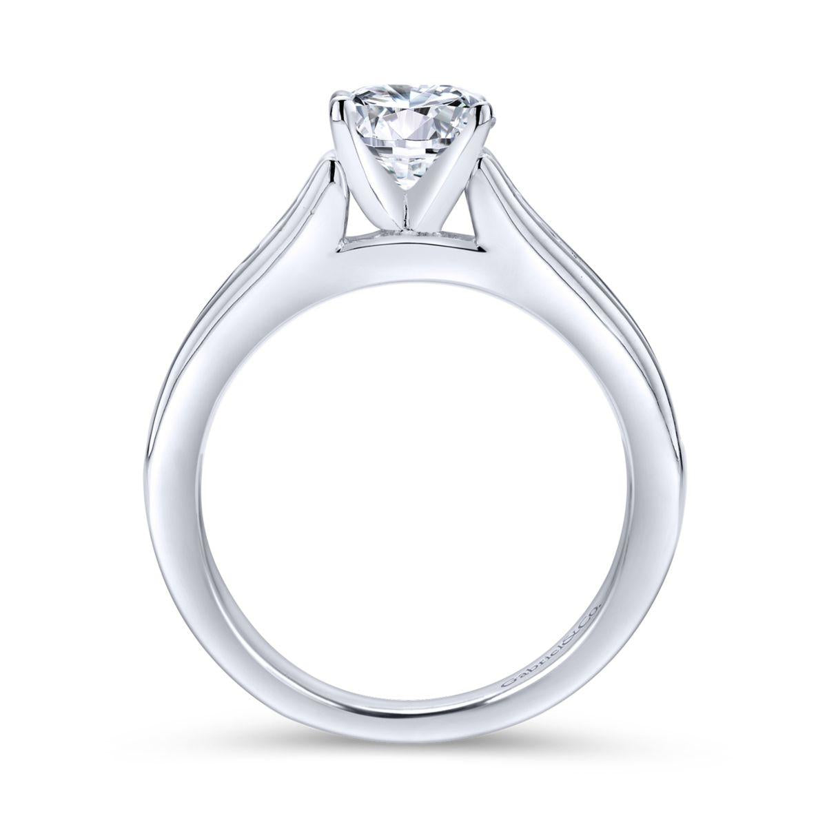 Gabriel & Co. 14k White Gold Contemporary Straight Engagement Ring