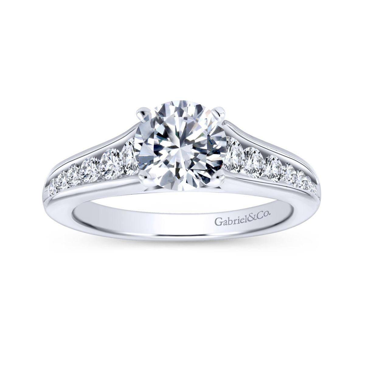 Gabriel & Co. 14k White Gold Contemporary Straight Engagement Ring