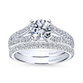 Gabriel & Co. 14k White Gold Contemporary Split Shank Engagement Ring