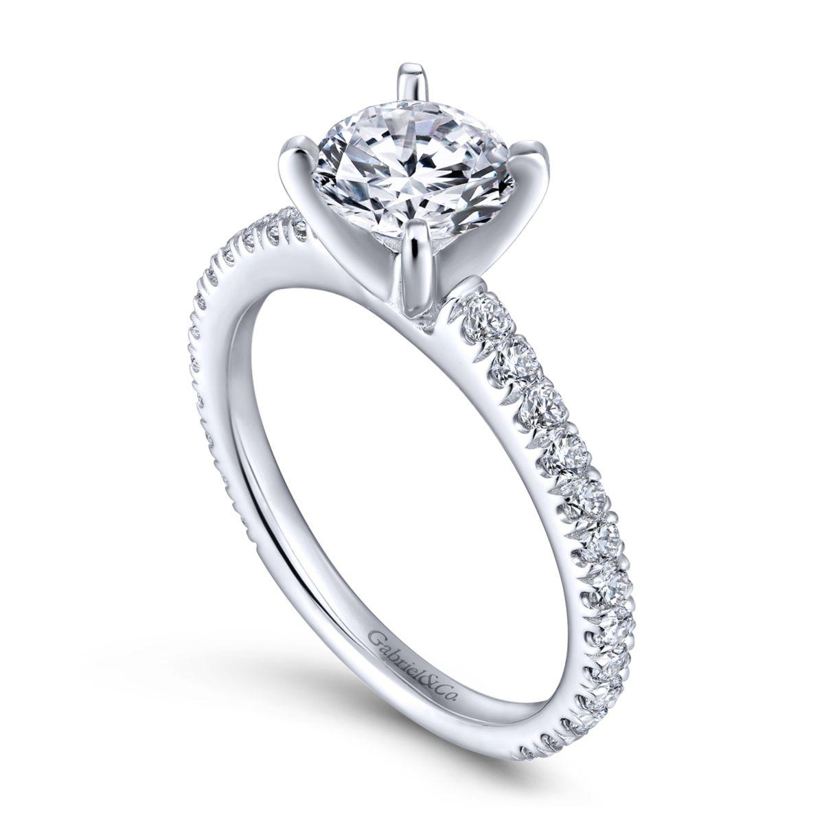 Gabriel & Co. 14k White Gold Contemporary Straight Engagement Ring